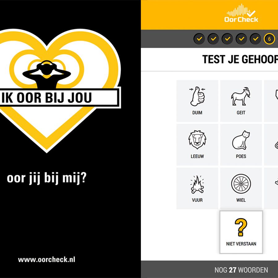 Voorbeeld van één van de testvragen van oorcheck.nl