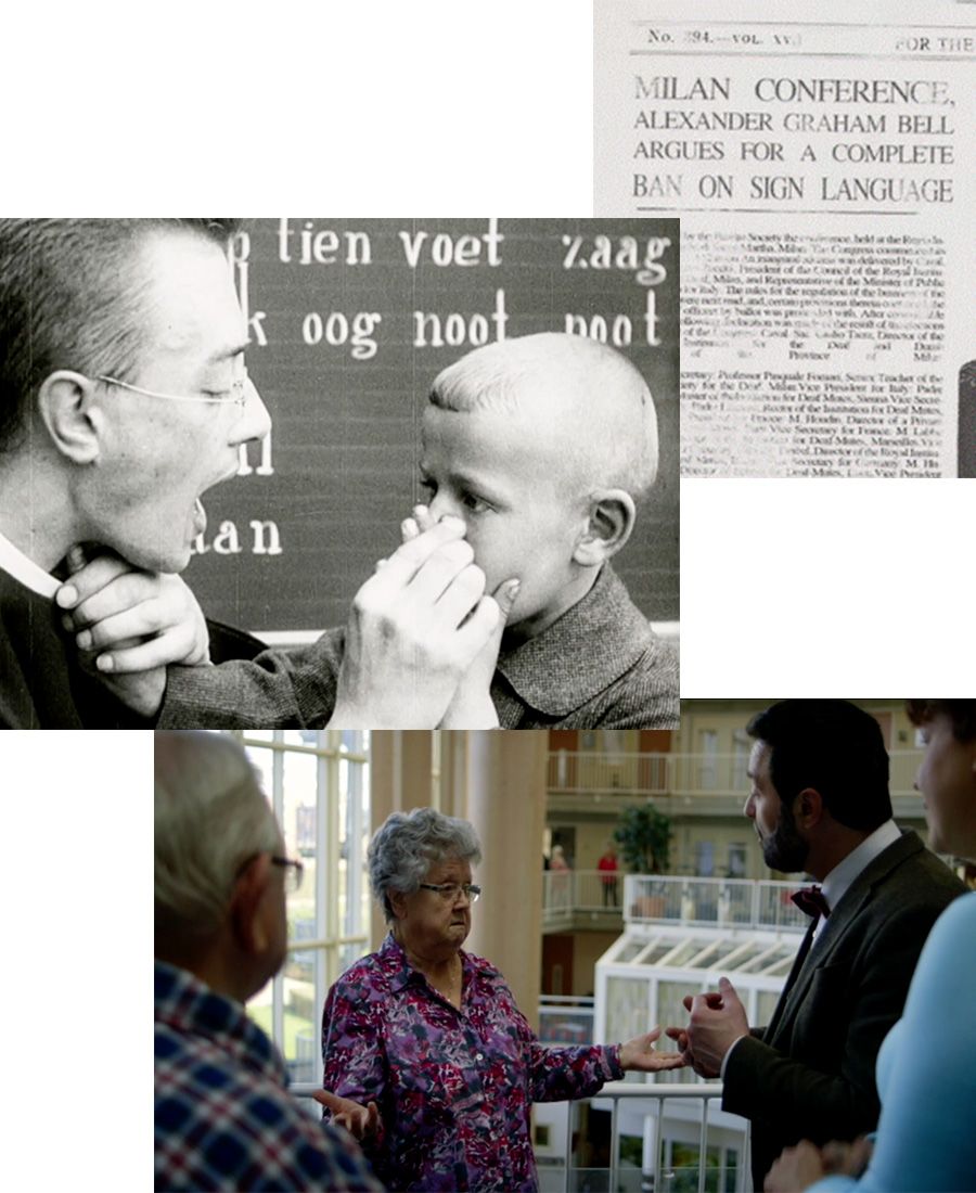 Het verbod op gebaren en een videofragment van De Hokjesman, “De Doven” (VPRO).